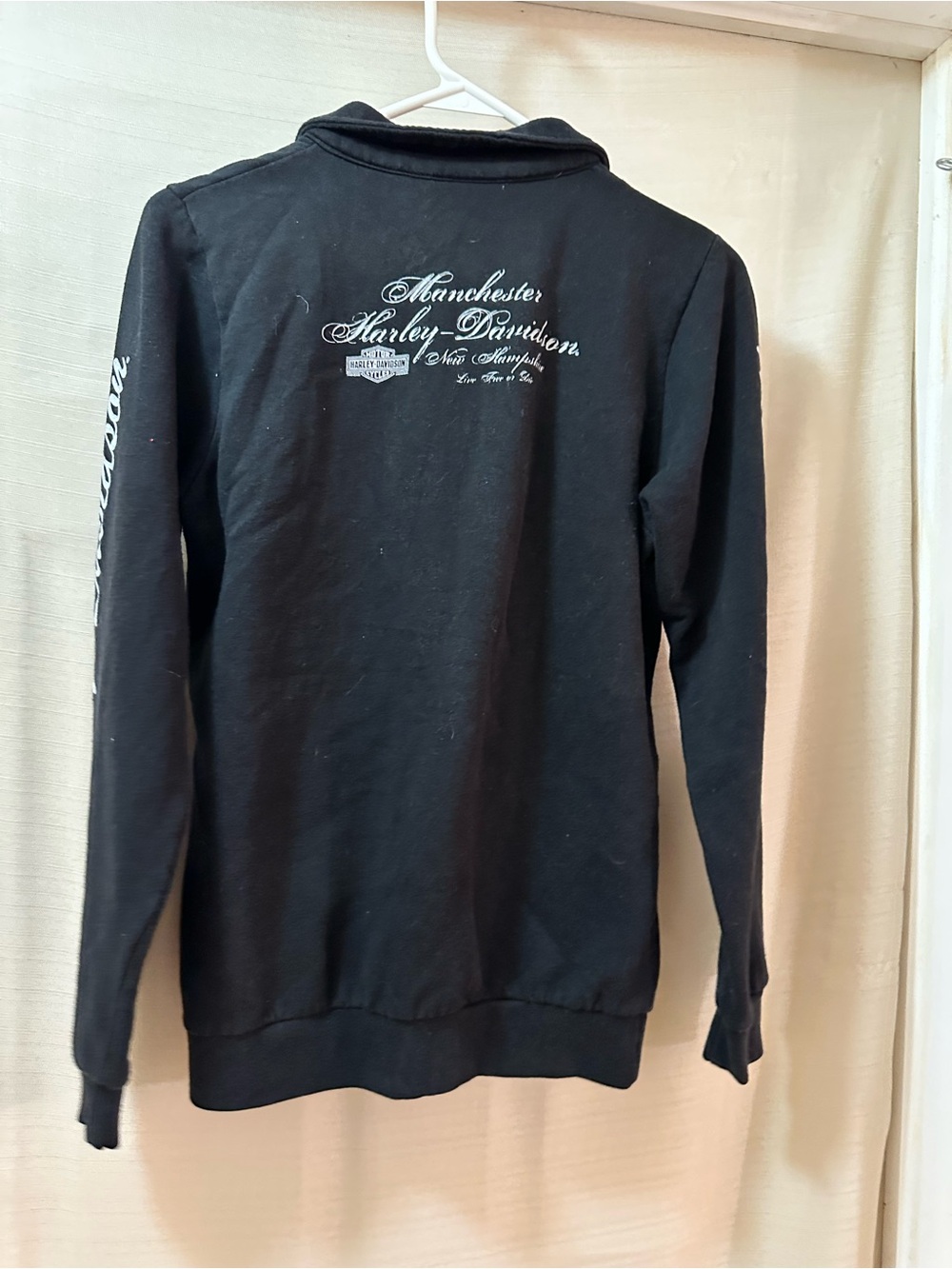 Harley Davidson Black Zip Up Sweatshirt Motorcycle Graphic Women’s Medium - Picture 7 of 8